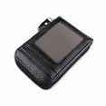 thumbnail image 1 of Gupgi Men Card Bag Genuine Leather Solid Color RFID Blocking Zipper Wallet, 1 of 3