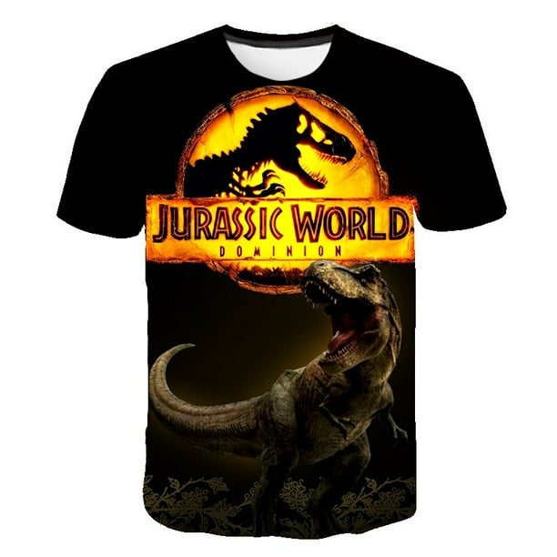 Camisetas de Dominion del Mundo Jurásico para niños y niñas, camisetas con estampado de dibujos animados, camisetas casuales de moda de verano de manga corta para niños, camisetas 9T Gao Jinjia LED