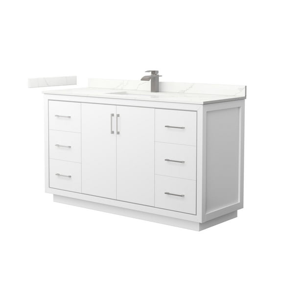 Wyndham Collection Wcf111160s-Qtz-Unsmxx Icon 60" Free Standing Single Basin Vanity Set -