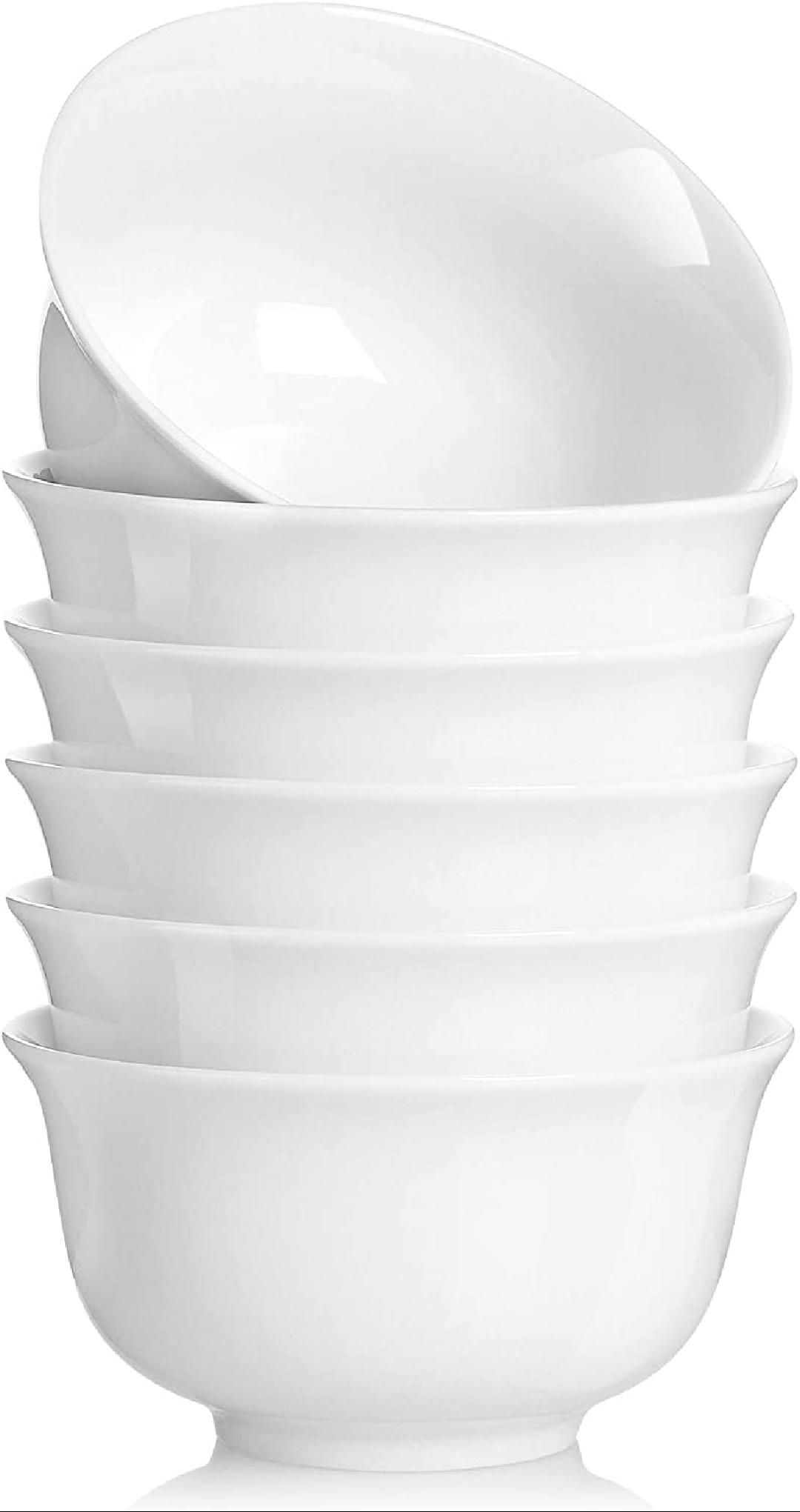 Porcelain Cereal Bowl, Soup Bowls Set, Deep Bowls, 20 Ounce for Cereal