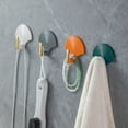 thumbnail image 4 of 4Pcs Hanging Hooks Wall Mounted Punch Free Traceless Adhesive Fan Shape Creative Seamless Sticky Hooks for Home, 4 of 8