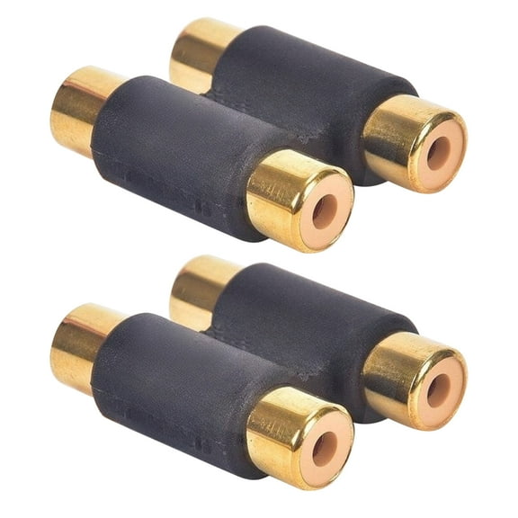 2Pcs RCA Female to Female Connector for Audio Video Transmission