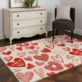 thumbnail image 3 of 3'x5' Rug for Living Room Bedroom, Valentine's Day Washable Area Rugs Non-Slip Carpet Mats, Watercolor Love Heart Romantic Me You Beige Indoor Low Pile Area Rug Runner for Kitchen, Mudroom, 3 of 8
