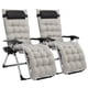 thumbnail image 1 of Zimtown - Juego de 2 Sillones Plegables de Gravedad Cero para Exteriores con Cojín para Patio de Playa, Piscina, Patio, Gris, 1 of 7