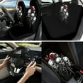 thumbnail image 2 of Yuyamidu Skull Auto Seat Cover Full Set 13 Pack Universal Car Accessories Set Red Rose Steering Wheel Cover Armrest Pad Seatbelt Pad Cup Mat Lip Gloss Bag Keychain, 2 of 6