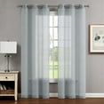 thumbnail image 4 of Mia Embellished Grommet Sheer Curtain Drape Panels, Set of 2 with Tiebacks, Light Grey, 38" x 96", 4 of 12