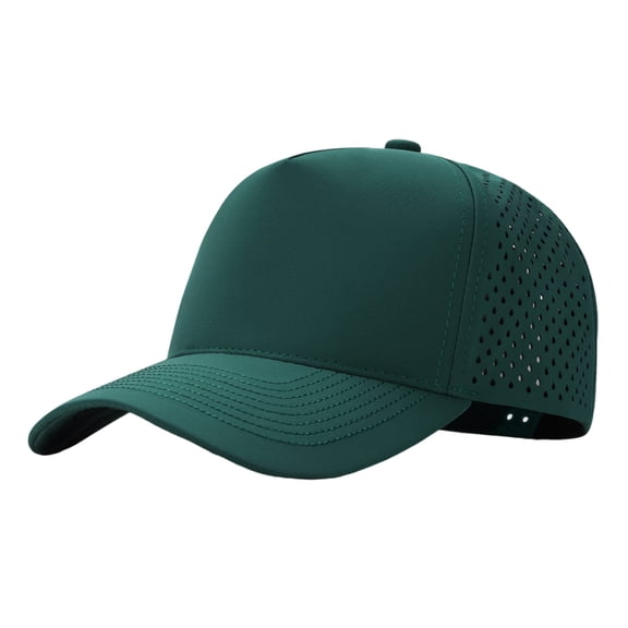 TOPTIE Quick Dry Trucker Cap 5 Panel Waterproof Snapback Mid Profile Polyester Baseball Cap-Green