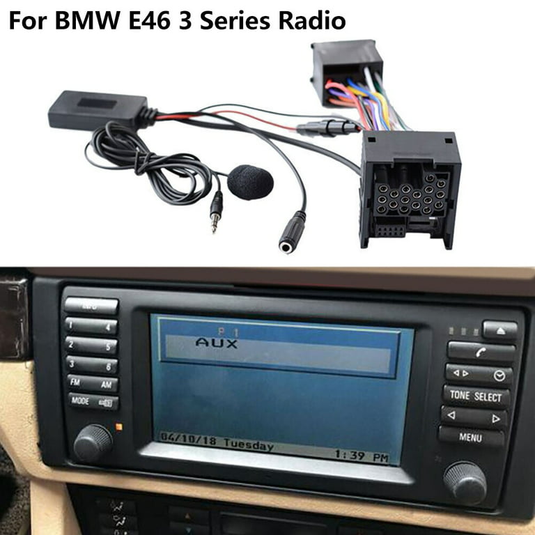 For BMW E46 3 Series Radio Bluetooth 10 Pin Lossless AUX IN Audio Cable  Adapter