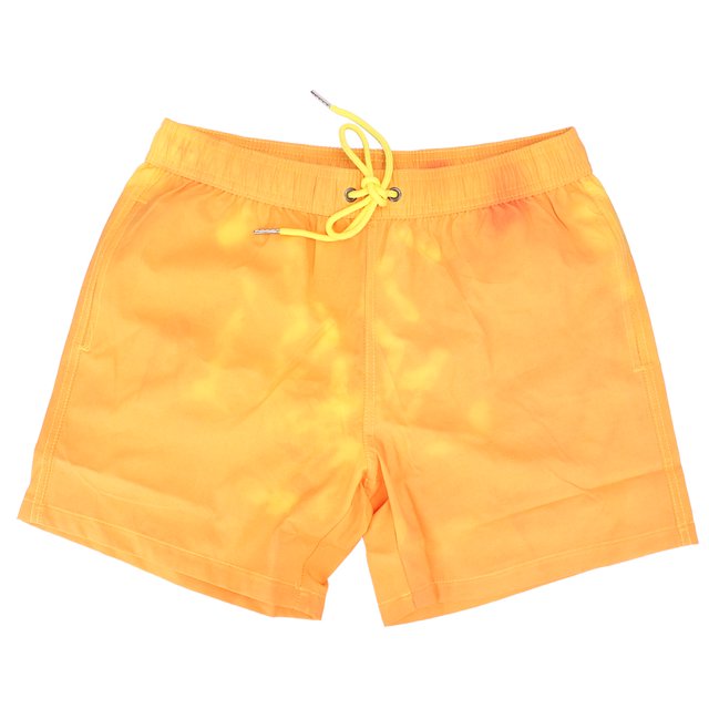 Pantalones de baño de secado rápido de color amarillo anaranjado para amantes del estilo Pantalones cortos de playa de verano para hombre con cambio de color