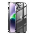thumbnail image 1 of SaniMore for iPhone 14 Plus Case Slim Transparent [Not Yellowing Technology], Rugged PC Cover Built-in Tempered Glass Camera Lens Protector Shockproof Protective Cover, Black, 1 of 8