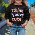 thumbnail image 2 of My First Valentines Day Baby Girl Outfit Crew Neck Sweatshirt Love Heart Print Long Sleeve Pullover Girls Sweatshirt for Kids 3-4 Years, 2 of 4