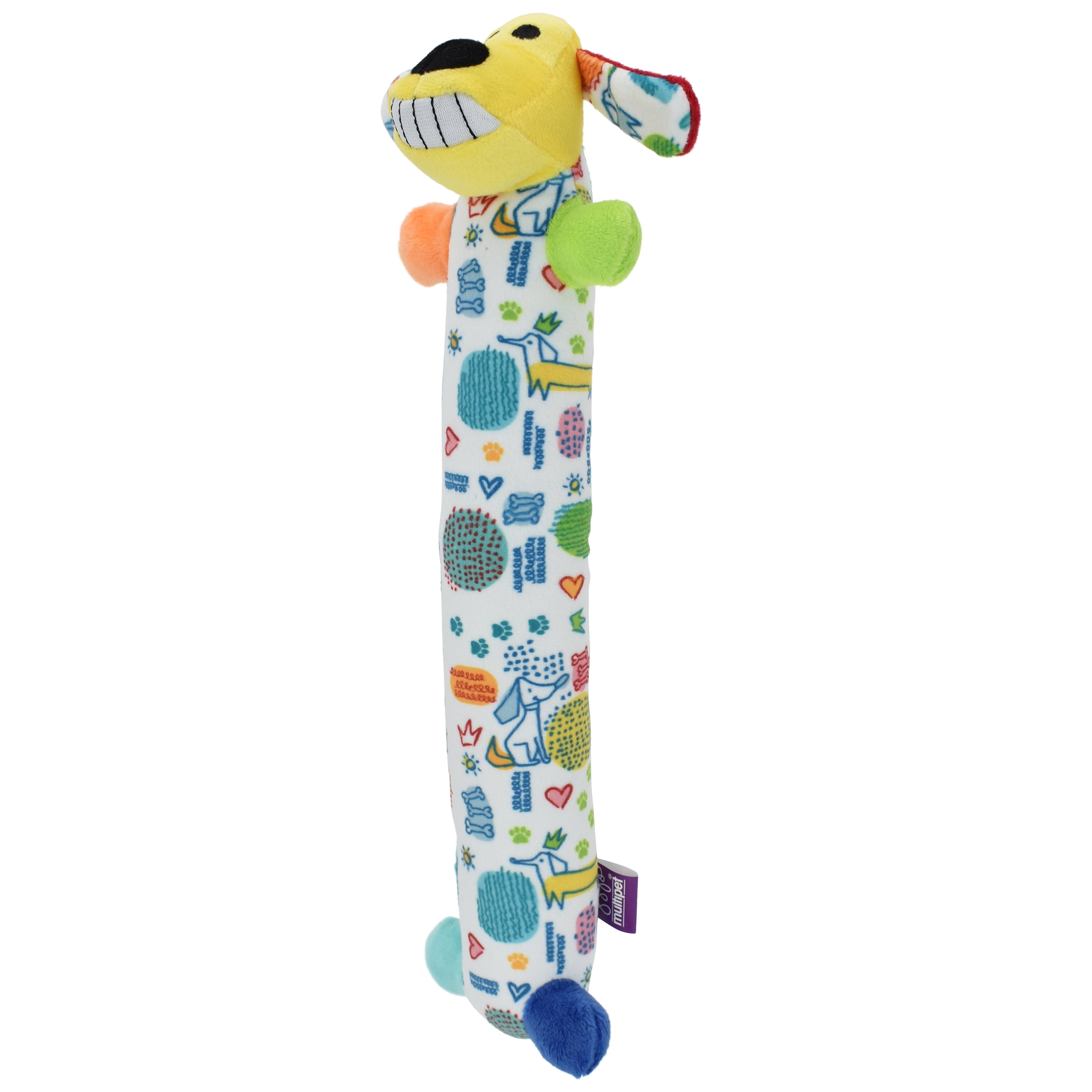 Multipet Plush Smiling Dog Toy, Medium Size, Squeaker