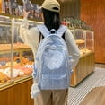 thumbnail image 6 of Polka Dots School Backpack, Aesthetic Backpack with Pendant, Multi-layer School Backpack for College Work Travel (Blue), 6 of 7