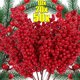 thumbnail image 2 of Simulación de bayas rojas artificiales de Navidad, ramas de frutas de la riqueza para el árbol de Navidad, adornos de mesa para el hogar, decoración de corona de frutos rojos, 2 of 5