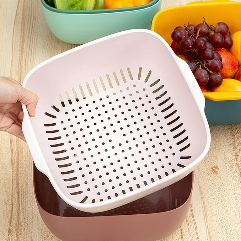 Stainless Steel Drain Basket Food Strainer Two Tier Fruit Kitchen Counter  Drainer Sink Filter Vegetable Countertop Tiered - AliExpress