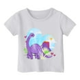 thumbnail image 1 of FhsagQ Mode Décontractée Imprimée pour Garçon et Fille, Col Rond, Manches Courtes, T-Shirt Ample, Printemps, Blanc, 3-4 Ans, 1 of 3