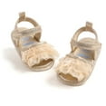 thumbnail image 3 of Biezeib Baby Girls Open Toe Sandals Summer Layered Ruffles Princess Flats Walking Shoes for Toddler Newborn Infant, 3 of 6