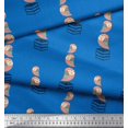 thumbnail image 3 of Soimoi Blue Cotton Voile Fabric Books & Owl Cartoon Printed Fabric 1 Yard 42 Inch Wide, 3 of 3
