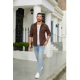 thumbnail image 6 of COOFANDY Men's Button Down Waffle Shirt Jacket Casual Long Sleeve Shacket Lightweight Overshirts with Flap Pockets, 6 of 7