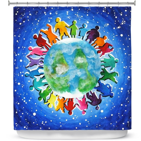 Shower Curtains 70" x 93" from DiaNoche Designs by nJoy Art - The World Is My Playground
