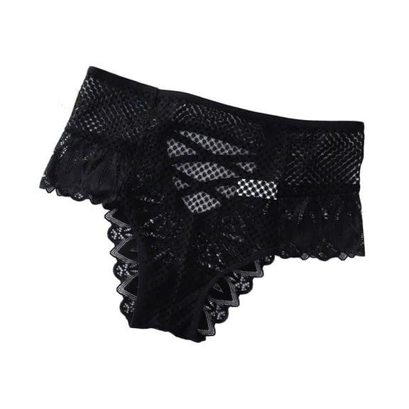 Scyoekwg Womens Underwear High Waisted Underwear Bikini Underwear Lace Stretchy Comfort Hipster Panties (Black,XL)