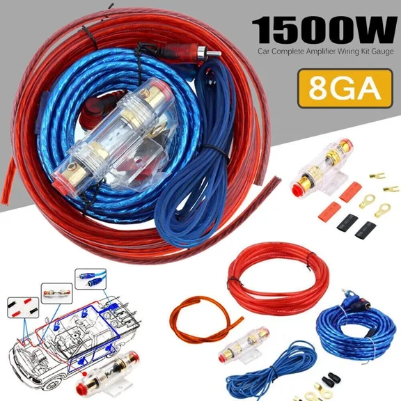 QUEST- Car Audio Cable Kit 1500W Amp Amplifier Install Rca Subwoofer Sub Wiring 8 Gauge