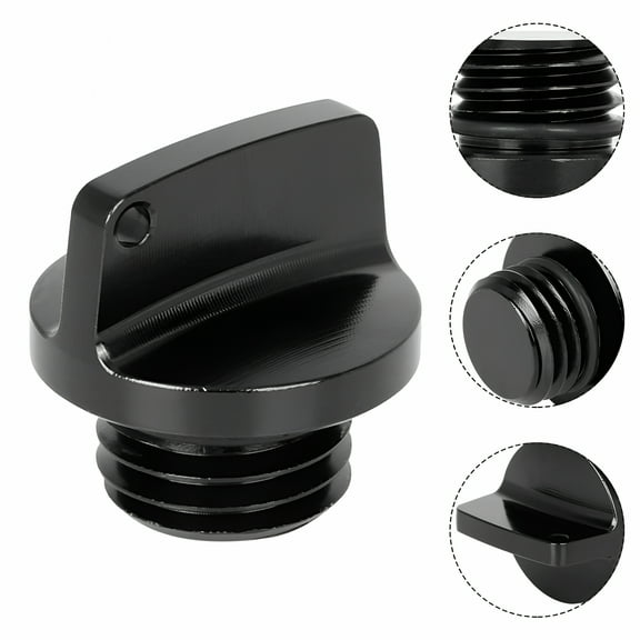MELIVO Universal Motorcycle Engine Oil Filler Cap Screw Cover Plug Replacement Black