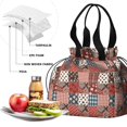 thumbnail image 4 of Pioneer Flower Floral Print Pattern Drawstring Lunch Bag Women - Drawstring Lunch Bag Insulated for Work Office - Stain-Resistant Large Lunchbags for Women with Multi-Pockets, 4 of 6