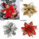 thumbnail image 1 of 5Pcs Christmas Glitter Artificial Poinsettia Flowers Xmas Poinsettia Artificial Wedding Flowers Decorations Xmas Tree Ornaments for Party Favors, 6inch, 1 of 9