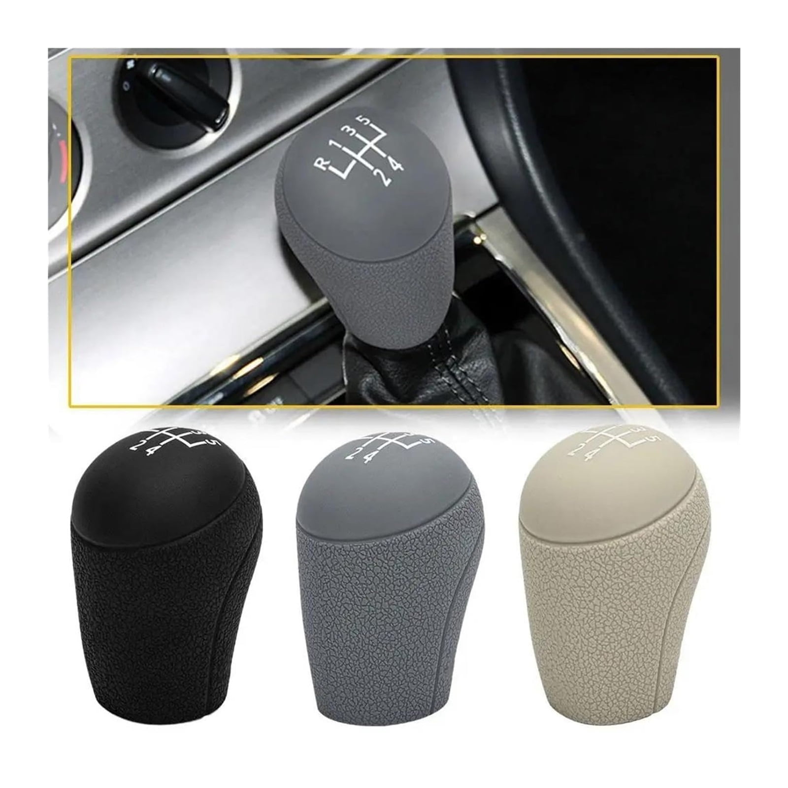MPXBM For Golf For Jetta Car Manual Auto Silicone Gear Shift Knobs Bump Slip Cover Shifter Lever Protector Knob(Black,6 Speed)