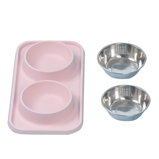 Comederos para perros Comedero para perros de acero inoxidable con base antideslizante para evitar derrames Comederos para mascotas para cachorros Perros pequeños y medianos Gatos y