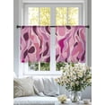 thumbnail image 4 of Abstract Art Sheer Curtains 45 Inches Long 2 Panels Impressionist Style Pink Water Ripple Light Filtering Semi Sheer Window Curtains Drapes for Bedroom Living Room 52"x45", 4 of 6