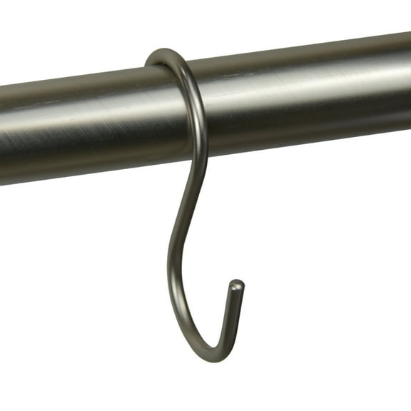 Mainstays Shower Curtain S-Hook, Satin Nickel, 12Piece/Set, 100% Iron