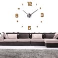 thumbnail image 4 of Ounissouiy Nuevo estilo 2019 Reloj de pared 3D Metal fresco Número simple Etiqueta engomada del espejo DIY Reloj de pared silencioso moderno para la Decoración del hogar Café Ounissouiy JJ24735-04B, 4 of 5
