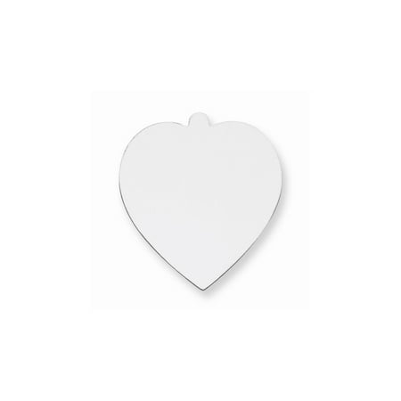 FB Jewels Sterling Silver Rhodium-plated Heart Shape w/Eyelet Stamping