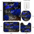 thumbnail image 2 of 4 Piece Shower Curtain Sets, Blue Rose Flower Floral Plant with Non-Slip Rugs, Toilet Lid Cover and Bath Mat, for Bathroom Decor Set, 72" x 72", 2 of 12