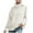 White, variant on Herrnalise Womens 2024 Turtleneck Sweaters Cable Knit Long Sleeve Pullover Sweater Jumper Khaki,S