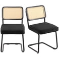 thumbnail image 1 of Juego de 2 sillas de comedor VEVOR de ratán tapizadas de mediados de siglo, 1 of 9