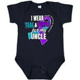 thumbnail image 3 of Inktastic Suicide Prevention I Wear Teal and Purple for My Uncle Boys or Girls Baby Bodysuit, 3 of 5