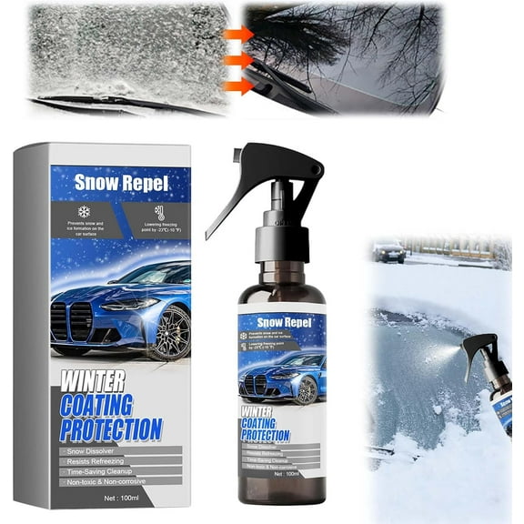 New Windshield Snow & Ice Melting SprayMulti-Purpose De-Icer Coating | Fast-Acting Snow, Ice & Frost Remover | Must-Have Winter Car Accessory（1 PCS）