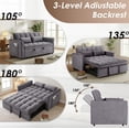 thumbnail image 4 of ShiKeyi 3 in 1 Convertible Sleeper Futon Sofa Bed, 55" Pull Out Sofa Bed with Storage Pocket/Side Pocket/2 Pillows for Living Room, Dark Gray, 4 of 6