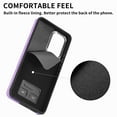 thumbnail image 3 of Compatible with Samsung Galaxy A32 5G Card Slot Back Case, 360 Degree Rotatable Ring Stand Plating Button PU Leather Support Magnetic Car Mount Phone Case Cover for Samsung Galaxy A32 5G, Purple, 3 of 14