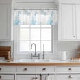 thumbnail image 3 of Coastal Blue Valance Curtains for Kitchen/Living Room/Bathroom/Bedroom Window, Rod Pocket Small Topper Half Short Window Curtains Voile Sheer Scarf, Ocean Coral Starfish Jellyfish Seahorse 54"x18", 3 of 8