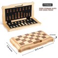 thumbnail image 4 of Juego de ajedrez AMEROUS magnético de madera de 15.6 pulgadas con ranuras de almacenamiento, 4 of 9