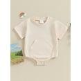 thumbnail image 2 of Suealasg Baby Boys Girl Clothes Infant Romper Bodysuit Short Sleeve Crew Neck Jumpsuit Newborn Summer Casual Playsuit 0-18 Months, 2 of 9