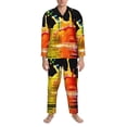 thumbnail image 3 of Susaid Vibrant Color Splash Print Men's Long Sleeve Pajama Set, Two-Piece Button-Down Loungewear PJs Set, Comfortable Sleepwear for Relaxation-X-Large, 3 of 7