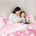 thumbnail image 4 of Erosebridal Pink Initial Alphabet P Full Size Comforter Sets,Cute Coquette Bowknot Kids Bedding Sets For Girls,Pink Reversible,3pcs, 4 of 7