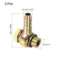 thumbnail image 2 of Unique Bargains 11mm Barb M14x1.5 Male Thread Hose Pipe Fitting Elbow Carbon Steel Adapter 2 Pack, 2 of 5