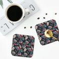 thumbnail image 4 of Pofeuu Colorful Tropical Leaves Print Coasters for Drinks, 4Pack PU Leather Coasters, Bar Drink Coasters for Tabletop Protection, Furniture from Damage-Square, 4 of 6