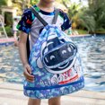 thumbnail image 3 of Mochila con cordón, bolsa de playa impermeable con compartimento para zapatos, bolsa de natación para niños MFZFUKR BST3025672-1, 3 of 5